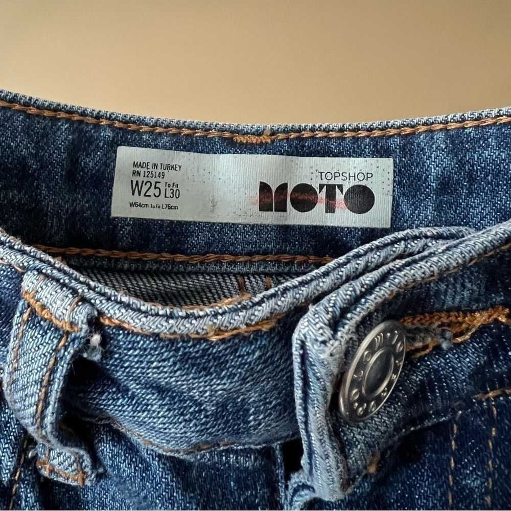 Topshop Moto Jeans with bohemian Tassel Hem - Picture 2 of 4